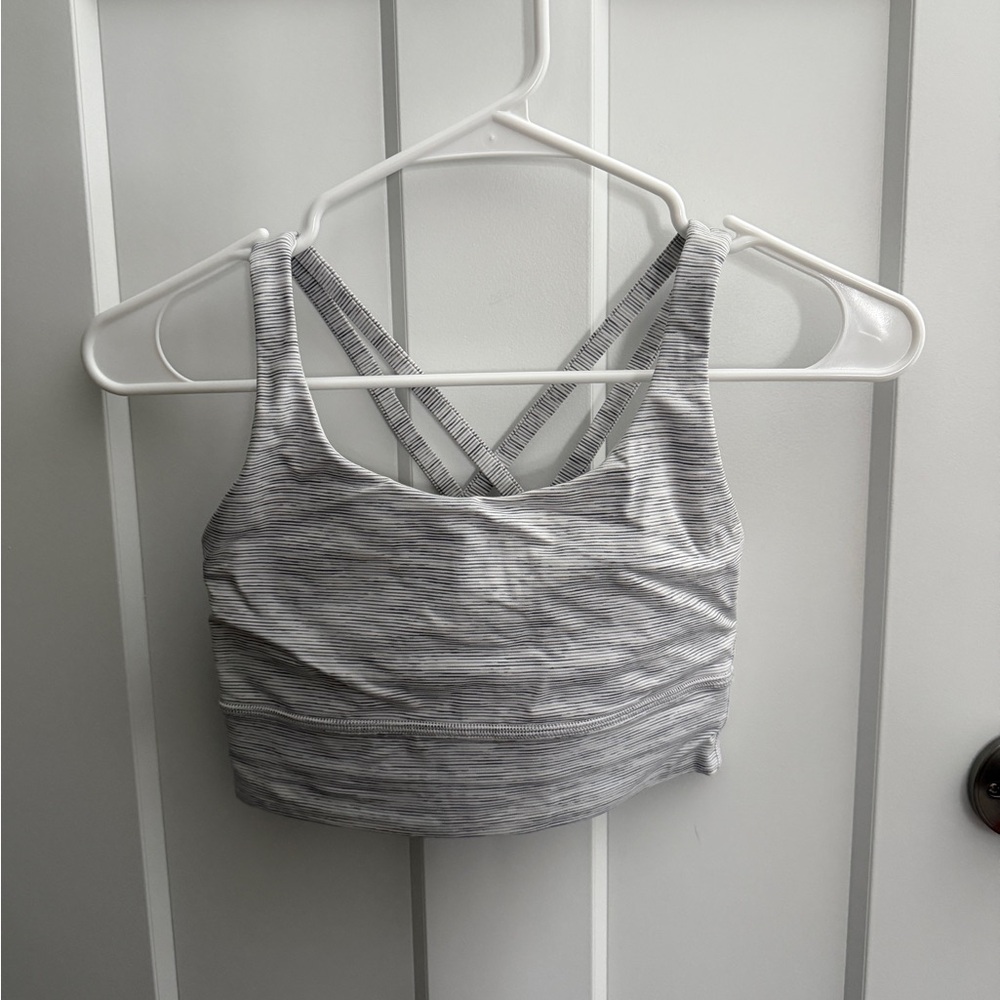 Lululemonn Long Line Energy Bra. Size 4. Wee are from Space Nimbus Battleship